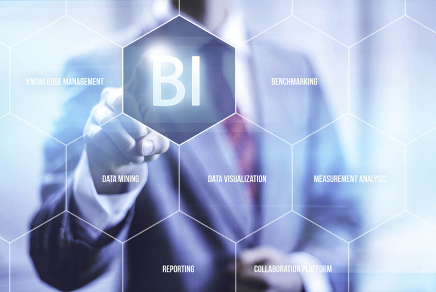 Hand using laptop computer with virtual screen and document for