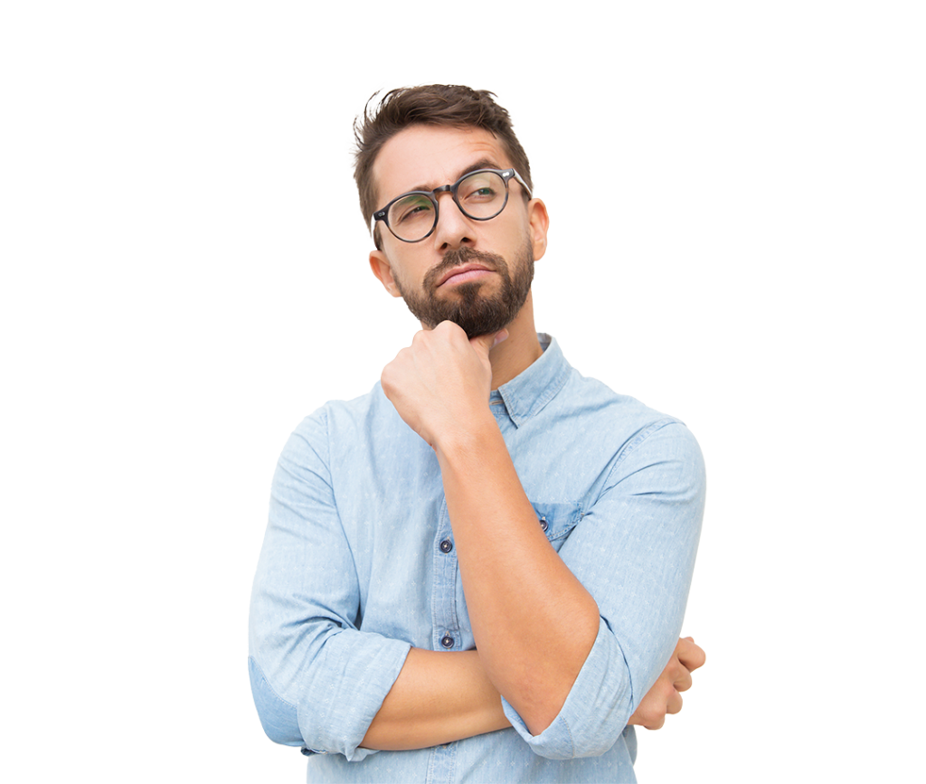 cliente masculino pensativo mirando otro lado copia