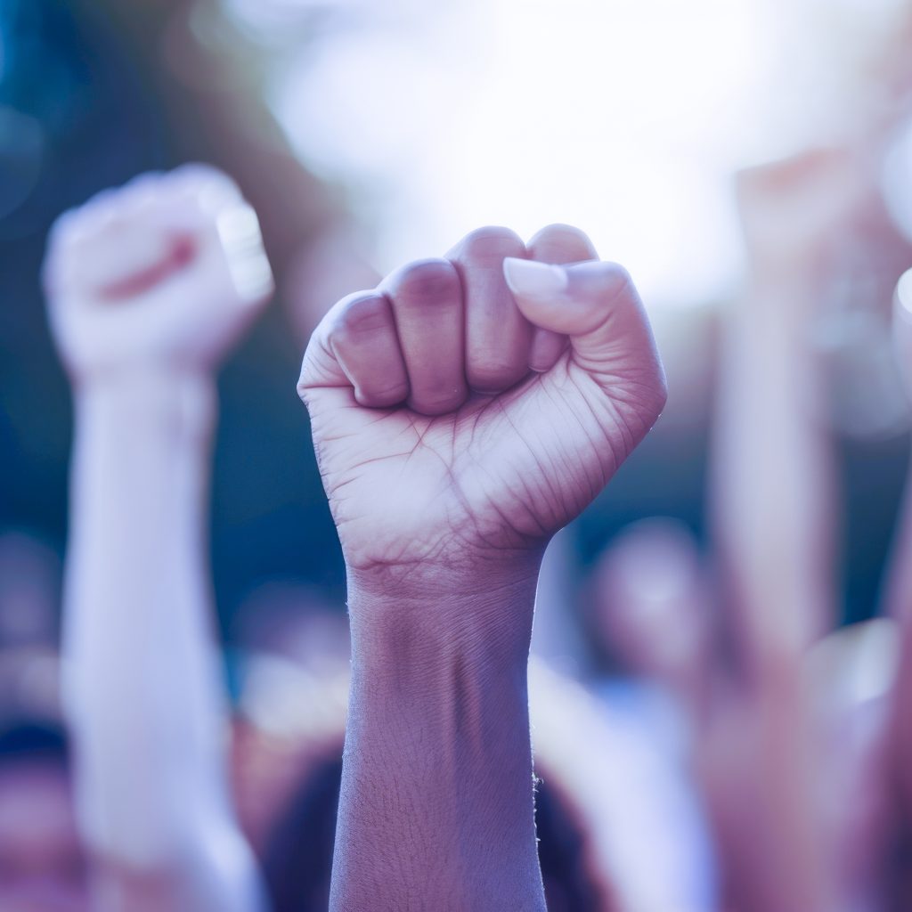 worker protesting working rights